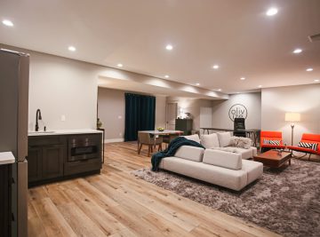 Kitchen and Living Area Walk Out Basement